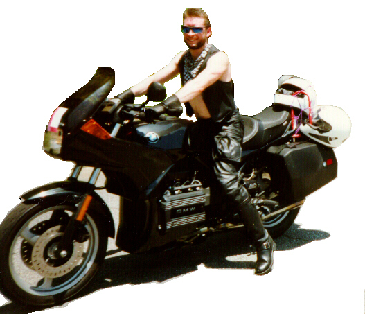 A compulsively scanned and cropped photo of Kevin's BMW K75SA motorcycle